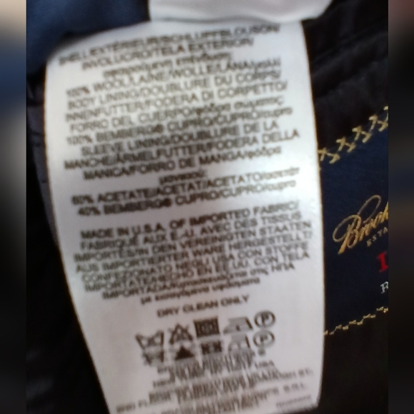 Brooks Brothers 1818 Regent 100% Wool Black Blazer USA Mens Size 44L Business - Picture 9 of 9
